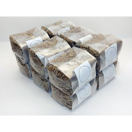 12 pack of sterilized one pound rye berry bags with micron filters