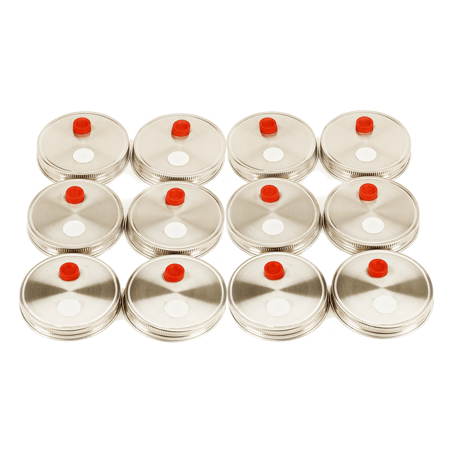 Grain Spawn Lid - Stainless Steel Metal Wide Mouth Mason Jar Lids