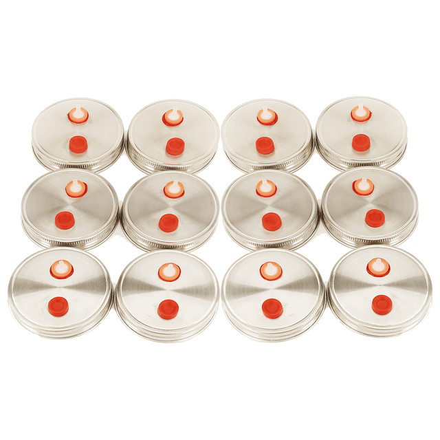 Liquid Culture Lid - Stainless Steel Metal Wide Mouth Mason Jar Lids