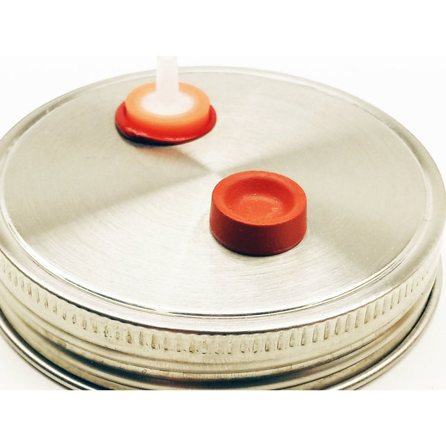 Liquid Culture Lid - Stainless Steel Metal Wide Mouth Mason Jar Lids