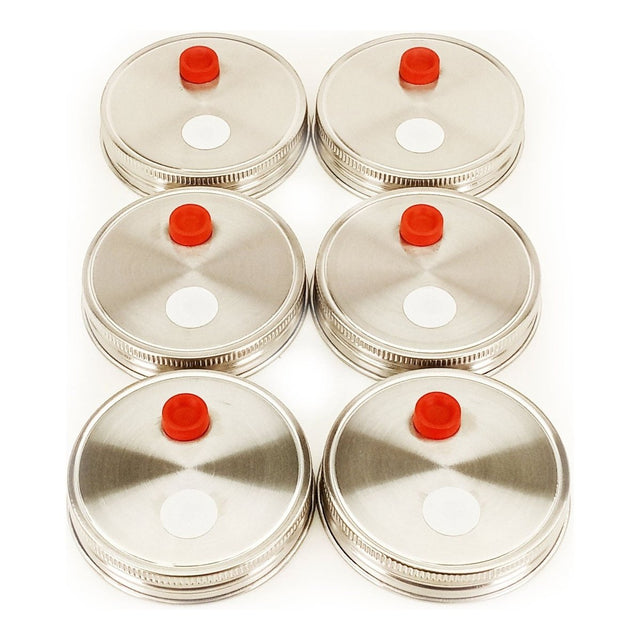 Grain Spawn Lid - Stainless Steel Metal Wide Mouth Mason Jar Lids
