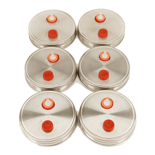 Liquid Culture Lid - Stainless Steel Metal Wide Mouth Mason Jar Lids