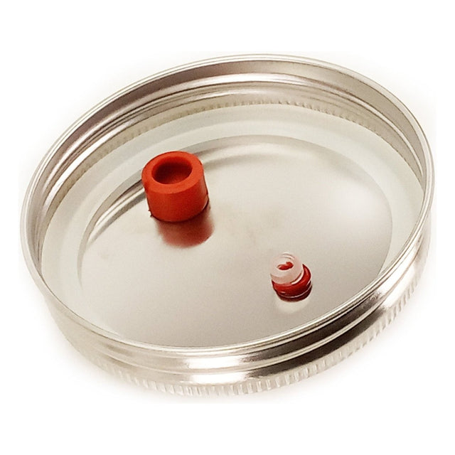 Liquid Culture Lid - Stainless Steel Metal Wide Mouth Mason Jar Lids