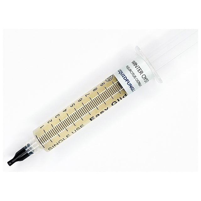 winter polar oyster mushroom liquid culture syringe