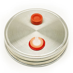 Liquid Culture Lid - Stainless Steel Metal Wide Mouth Mason Jar Lids
