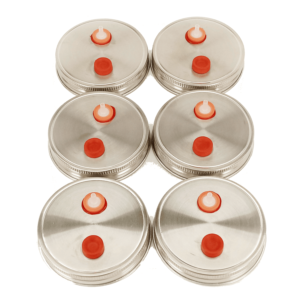 Liquid Culture Lid - Stainless Steel Metal Wide Mouth Mason Jar Lids